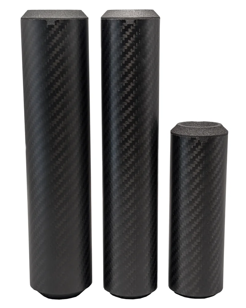 Silencer INCA AIR K44Ti for weapons | short version 3D print titanium-carbon silencer 10 Muffler INCA AIR series with carbon fibre jacket