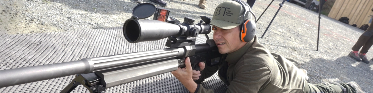 Silencer INCA HOT 79Ti for long range weapons | 3D print titanium silencer for strong calibres up to 50 Browning (50 BMG) | AT and DE customers ONLY 3 STEYR HS .50 M1 rifle | shooting at 1000 m