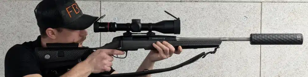 INCA HOT 50Ti silencer on Steyr Gams rifle