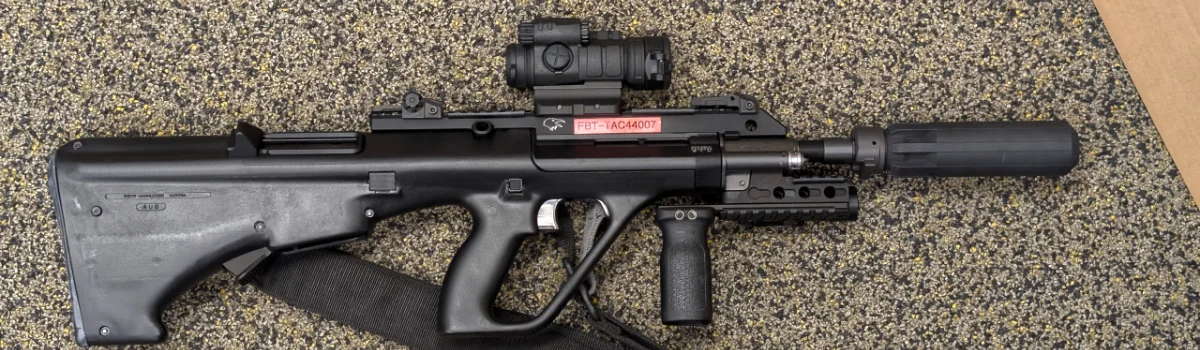 Silencer INCA TAC K44Ti for weapons with NATO A2 QD system | 3D print Tactical Titan Silencer | 100% Full Auto function | AT and DE customers ONLY 9 Steyr Aug rifle with INCA TAC silencer