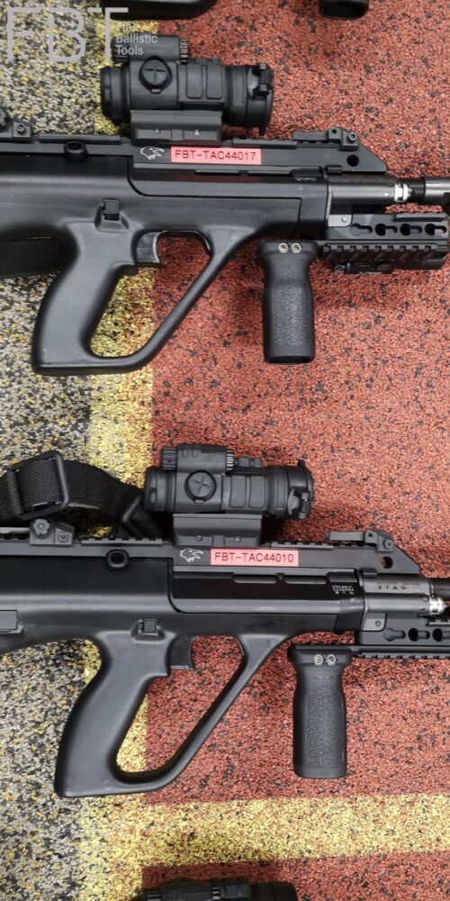 Test INCA TAC silencer | Steyr AUG BMI Police Training Centre Vorarlberg - each TAC silencer is numbered